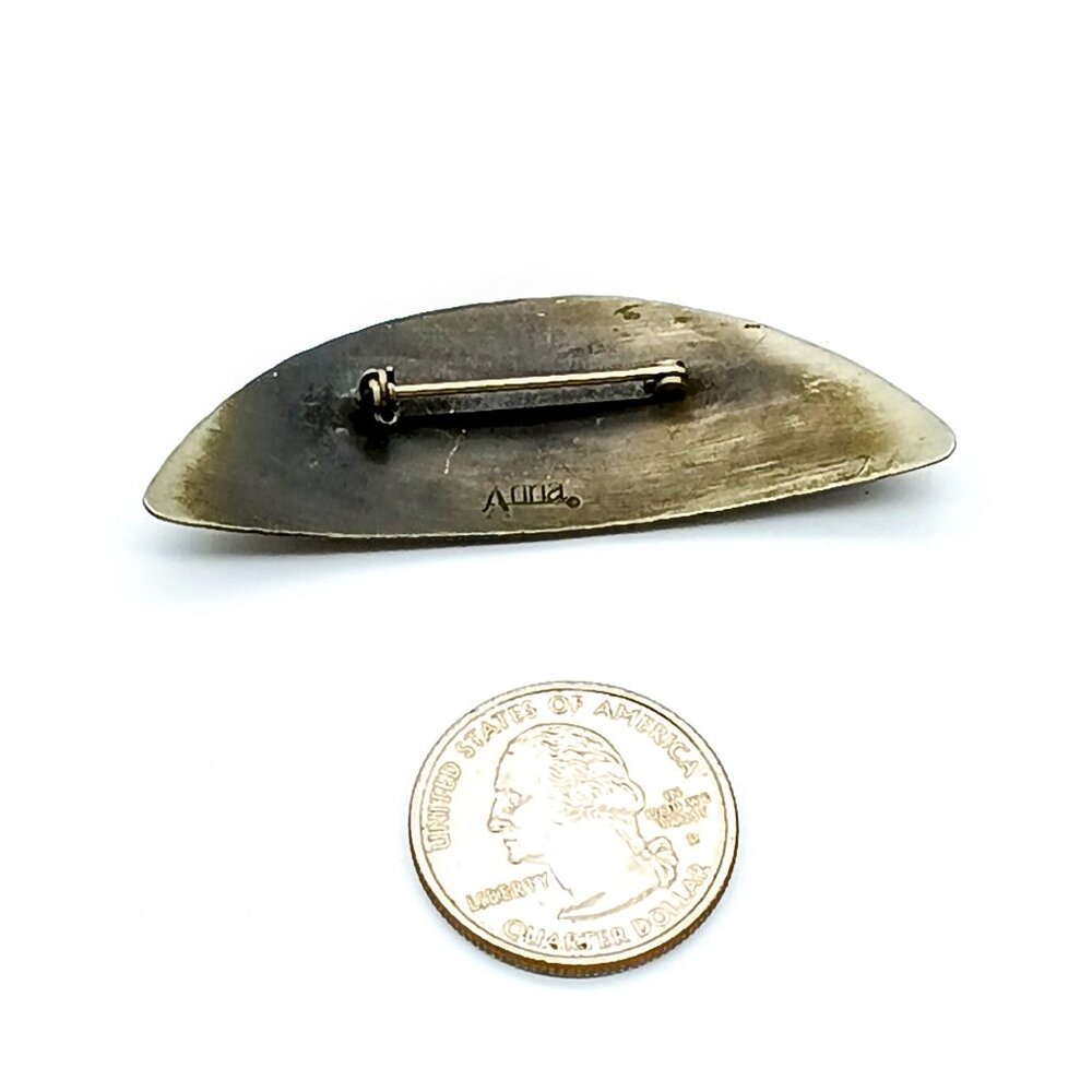 Vintage Running Hare Brooch, Bronze on Sterling Silver Signed Anna - Picture 3 of 3